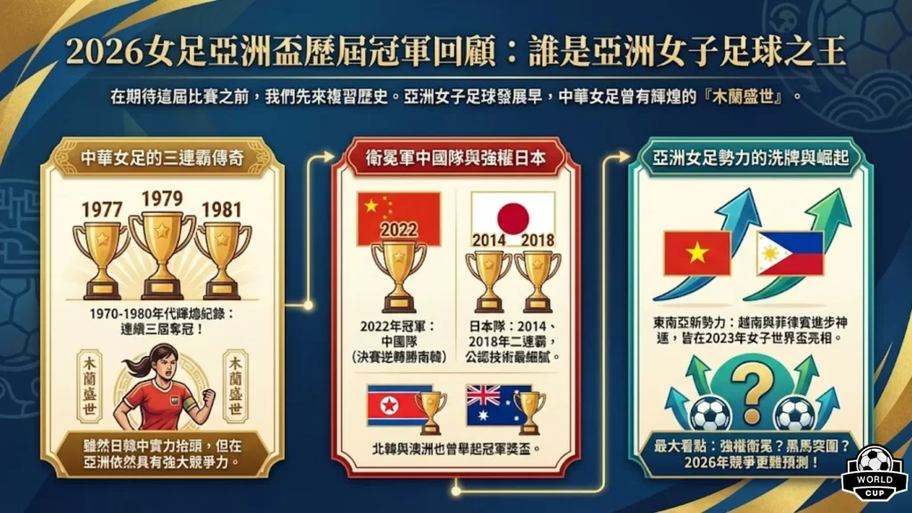 2026女足亞洲盃歷屆冠軍